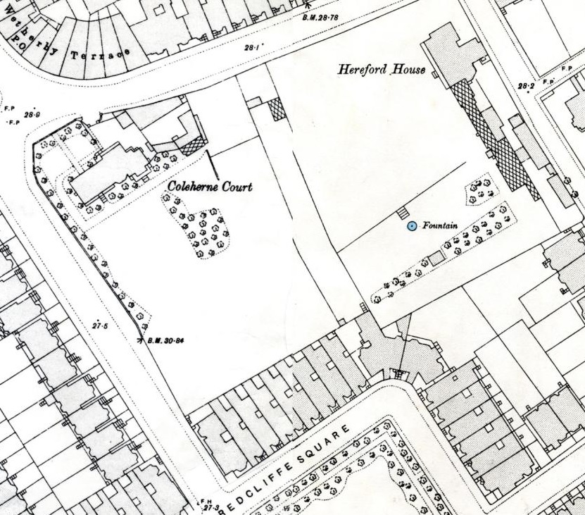 London - South Kensington - The Wheel Club : Map credit National Library of Scotland